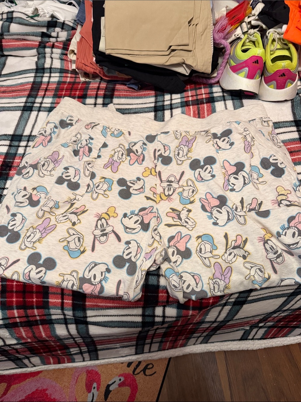 Disney Gray Minnie & Daisy Print Lounge Shorts with Pastel Accents